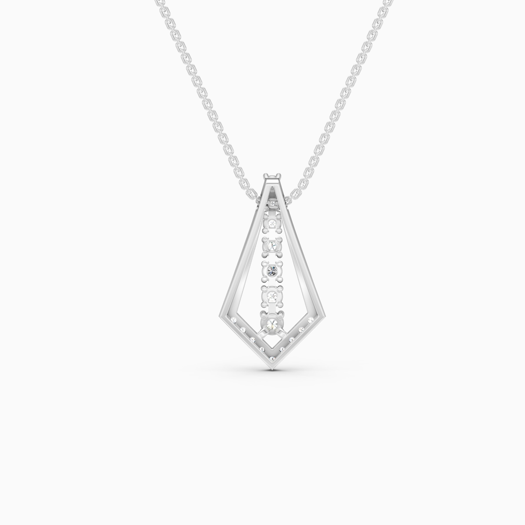 Modern V Shape Lab Grown Diamond Necklace